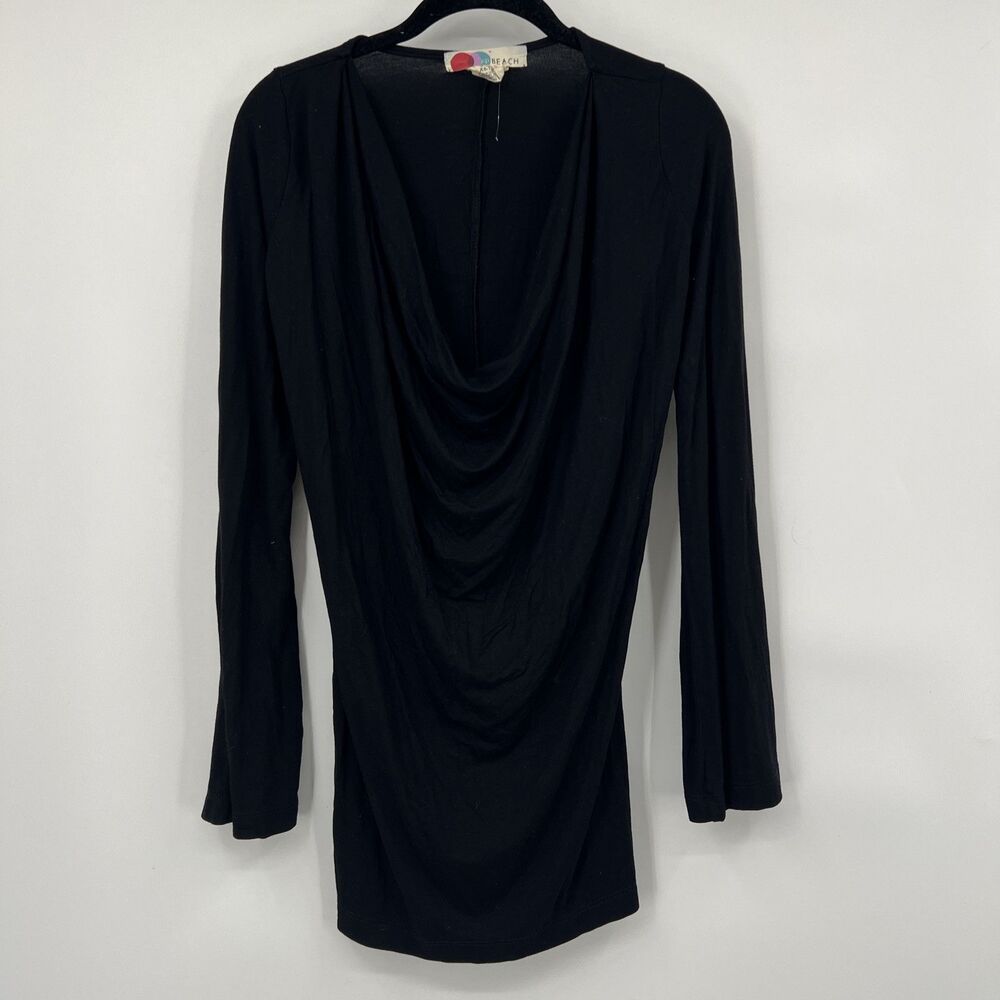 FP Beach Free People Black Long Sleeve Cowl Neck Tunic Top XS